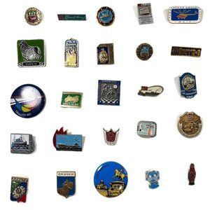 Vintage Russian Badge Pin Jewelry Lot Soviet Union Russia USSR 25 Piece
